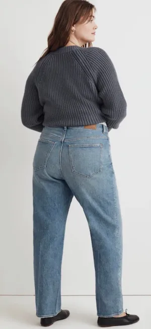 Madewell The Plus Curvy 90’s Straight Blue Jeans, size 14W, DM784, high-rise thumbnail 2