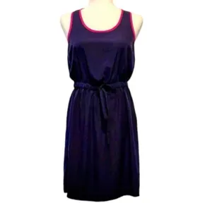 Gap Navy Blue Hot Pink Tank Racerback Dress Lightweight M Relaxed Fit thumbnail 2