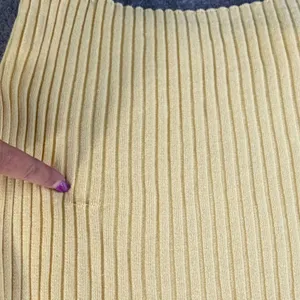 Vintage Y2K Express Ribbed Knit Sweater L Butter Yellow Fitted Stretch Mallcore thumbnail 5