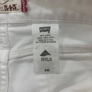 Levis 545 Low Boot Cut Jeans Womens 8M White Denim Stretch Pants thumbnail 6