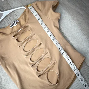 I.AM.GIA Ryleigh Top cutout crop tee womens Beige (small) going out party rave thumbnail 9