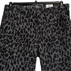 Style & Co SZ 22W Curvy Skinny Jeans Leopard Print Mid-Rise Stretch Gray Black thumbnail 2