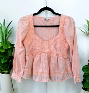 American Eagle Boho Babydoll Blouse XS thumbnail 1