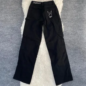 Playboy Pacsun Black Cargo Carpenter Pants 100% Cotton Streetcore Dark Grunge thumbnail 2