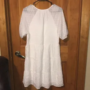 366. Roan + Ryan mini white raglan puff sleeves dress tiered with pockets XS thumbnail 13