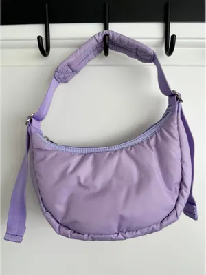 LeSportsac Mini Sheen Crescent Shoulder Bag Lavender Purple Lilac NWT thumbnail 6