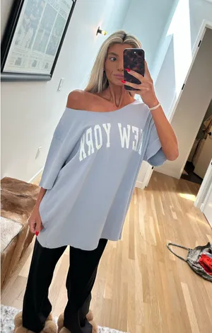 Brandy Melville Off The Shoulder New York Tee Shirt thumbnail 1