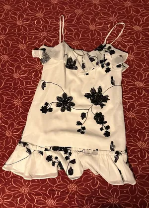 House of Harlow 1960 x REVOLVE White Black Floral Ruffle Dress S thumbnail 1