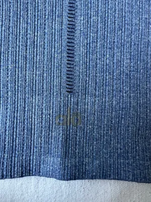 Alo Blue Ribbed Long Sleeve Workout Shirt thumbnail 6