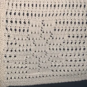 Lucky Brand crochet cardigan woman size XL button up v neck tan cream color thumbnail 4