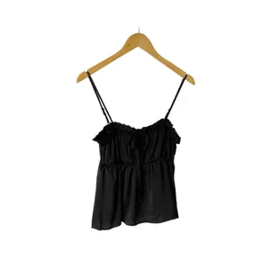 American‎ Eagle Outfitters Satin Babydoll Top Size Small Black thumbnail 3