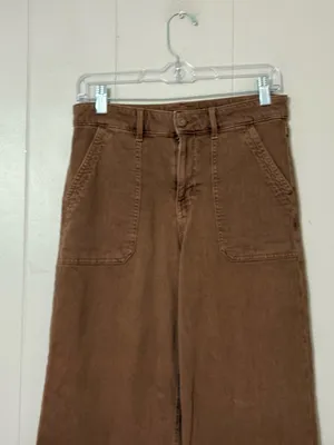 American Eagle Super High Rise Baggy Wide Leg Jeans Brown Size 2 Stretch thumbnail 2