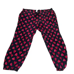 Victoria's Secret Women's XL Black Red Heart Print Lounge Pants thumbnail 2