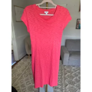 J.Crew Slub Cotton T-Shirt‎ Dress Bright Pink Lounge Travel Resort Vaca Summer M thumbnail 2
