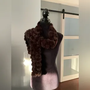 Long soft REAL FUR scarf/ dressy accessory🤎 thumbnail 2