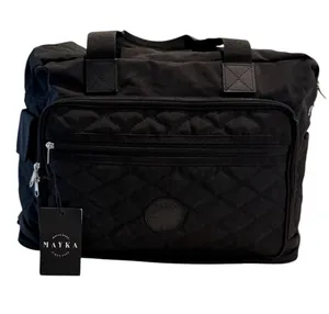 NWT Mayka Black Quilted Travel Duffel Bag thumbnail 1
