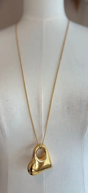 Monet Gold-Tone Abstract Heart Pendant Necklace with 36-Inch Chain thumbnail 1