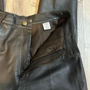 Vintage Vakko Sport Chocolate Brown Leather Pants - size 4 thumbnail 5