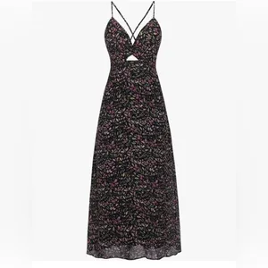 ZAFUL Women's Spaghetti Strap Floral Summer Hollow Twist Front Maxi Dresses Sexy thumbnail 4