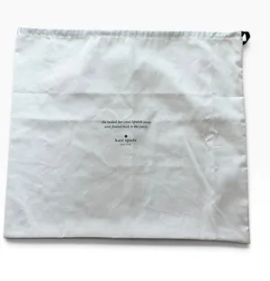 Kate Spade New York Dust Bag Drawstring Storage Bag Coral Lipstick Quote 19x17 thumbnail 1