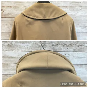 Vintage 60s-70s Womens 18 Coat Mod Tan Faux Suede‎ Peter Pan Collar A-Line USA thumbnail 9
