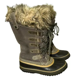 Sorel Joan of Arctic Waterproof Winter Boots Quarry‎ & Black Size 6 thumbnail 1