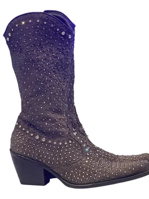 Maria Grazia Ripari Rhinestone Western Cowboy Boots Distressed Sparkle Glam 37 thumbnail 1