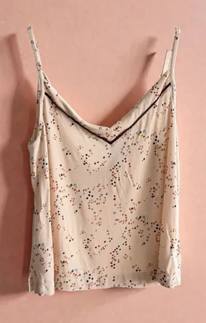 Soma Beige Cami with Multicolor Dot‎ Print and Contrast Trim thumbnail 1