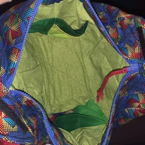 Fabric Quilted Handmade Zipper Folding Oversize Handbag Unique Funky Zips Shut thumbnail 10