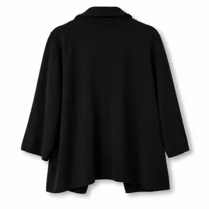 Quince 100% Organic Cotton Black Soft Relaxed Open Front Knit Blazer Medium thumbnail 9