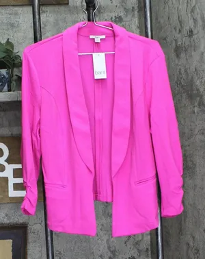 NWT Bar III Petite 3/4-Sleeve Shawl-Collar Blazer Jacket Pinkadelic Pink PXL thumbnail 1