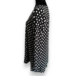 PopYoung Womens Top Sz L Black White V-Neck Long Sleeve Soft Knit NEW‎ thumbnail 5