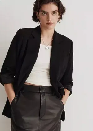 NWT Madewell Rosedale Blazer in Crepe Black Oversized SZ-6 thumbnail 1