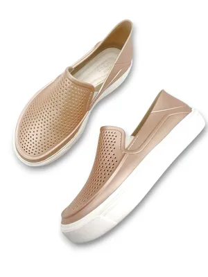 Crocs CitiLane Roka Slip On Shoes Women 7 Rose Gold Metallic Perforated Sneaker thumbnail 1