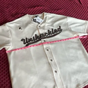 NWT Unshackled Oversized Baseball Jersey XXL White thumbnail 6