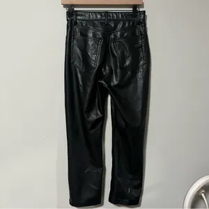 Abercrombie Criss Cross Waistband Vegan Leather 90s High Rise 27 XS thumbnail 4