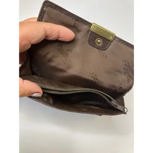 Vintage Fossil Trifold Wallet Womens OS Brown Good Leather Snap Logo Clutch thumbnail 4
