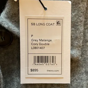 NWT Theory Womens Long Grey Wool and Cashmere Shirttail Belted Coat, size XS thumbnail 10
