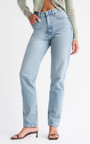 Abercrombie & Fitch Curve Love 90’s Straight Ultra High Rise Jeans Size 25 thumbnail 1