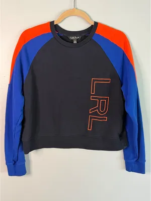 Lauren Ralph Lauren Colorblock LRL Logo Sweatshirt Size M thumbnail 1
