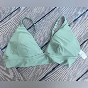 NWT aerie XXL triangle olive green triangle padded bikini top thumbnail 2