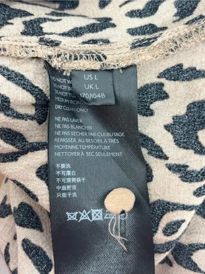 Anthropologie Mackenzie Leopard Print Dress Short Sleeve Midi Mock Neck Size L thumbnail 11