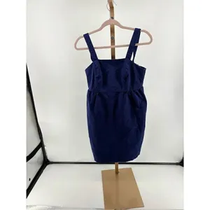 Tori Richard Navy Palm Tree Print Mini Dress Women Size 6 Tropical Resort thumbnail 9