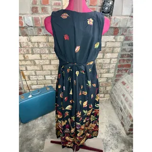 dress falling leaves sun dress jumper yellow rust V neck thumbnail 5