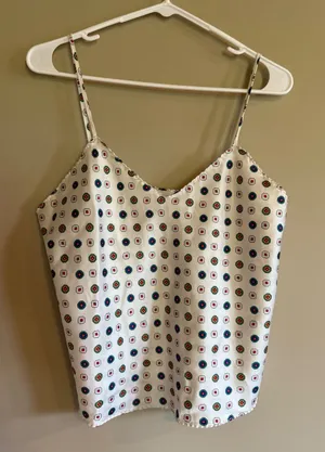 Vintage Teddy Silky Satin‎ Camisole and Tap Shorts Set Medallion Print Large thumbnail 1