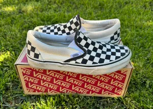 Vans Black & White Checkered Board Slip Ons thumbnail 1