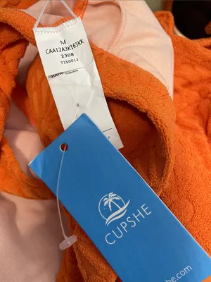 Cupshe Orange Textured Halter High-Waist Bikini thumbnail 6