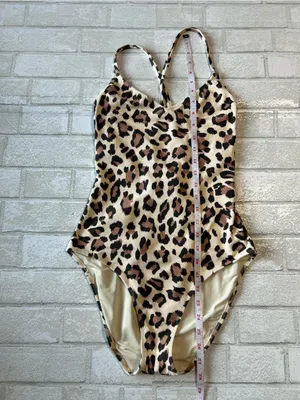 Aerie Leopard Print One-Piece Swimsuit - Beige & Brown thumbnail 5