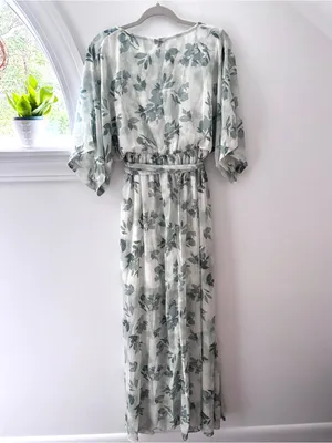 NWT Baltic Born Kia Kimono Maxi Dress Sage Floral M Romantic Coquette Fairycore thumbnail 15