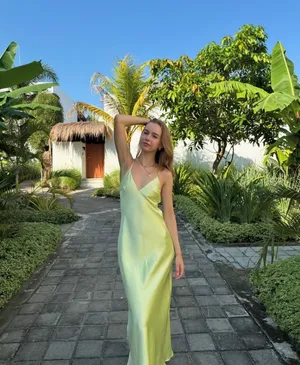 Zara lime Light Green Slip maxi Dress thumbnail 8